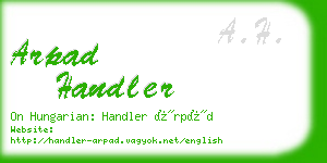 arpad handler business card